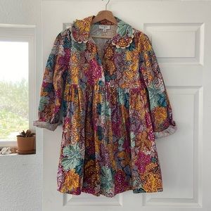 Kika Vargas for Target Anemone Floral Oversized Dress Scalloped Collar Sz S